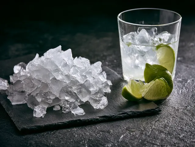 Gelo picado e caipirinha